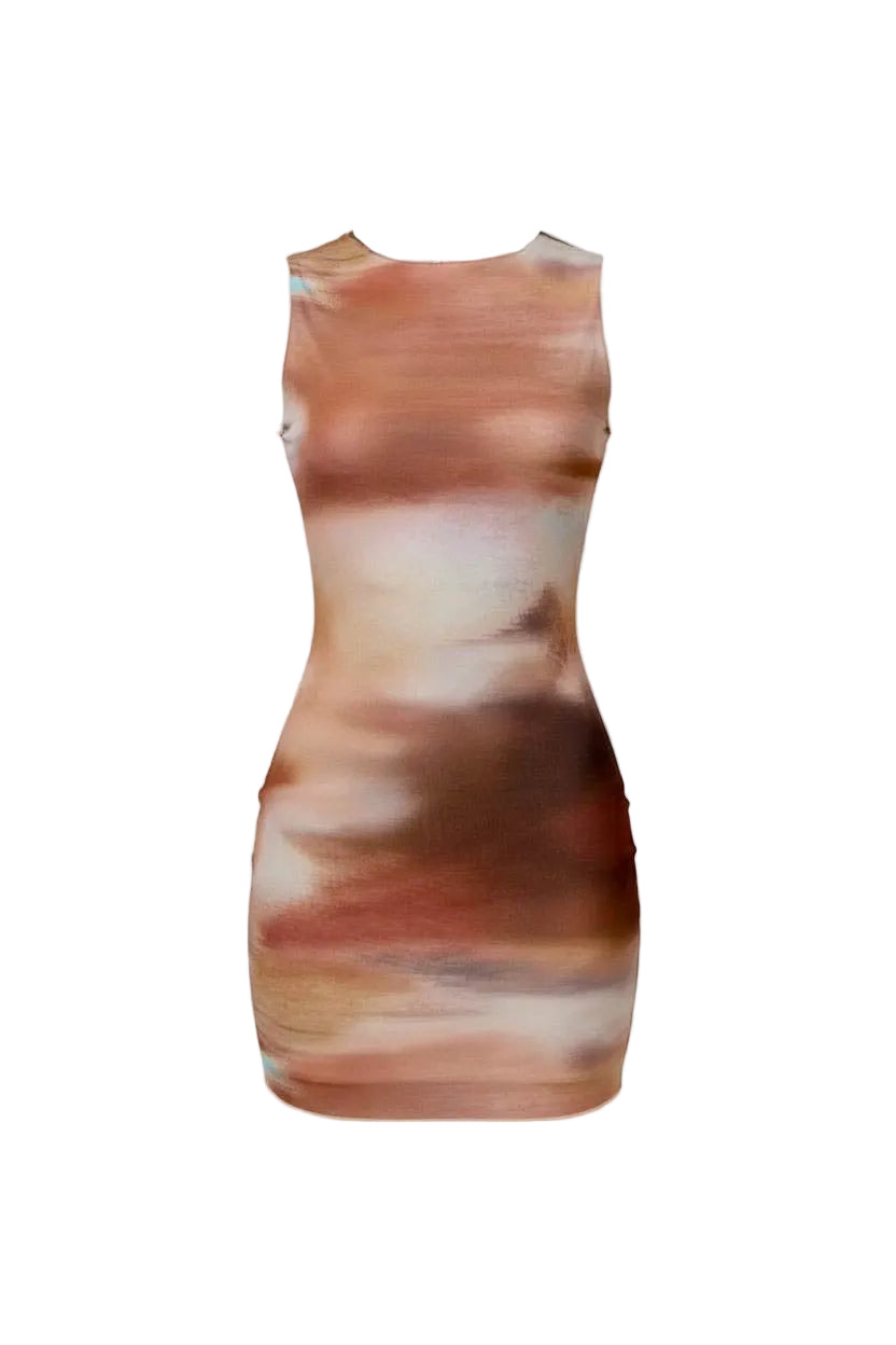 Multicolored dress on a plain background