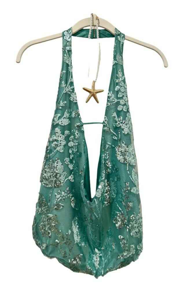 Thee Isla Beaded Sequin Top - THEE LABL